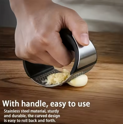 Stainless Steel Garlic Press 10cm, Heavy Duty Mincer for Garlic Ginger, Easy Clean Kitchen Gadget